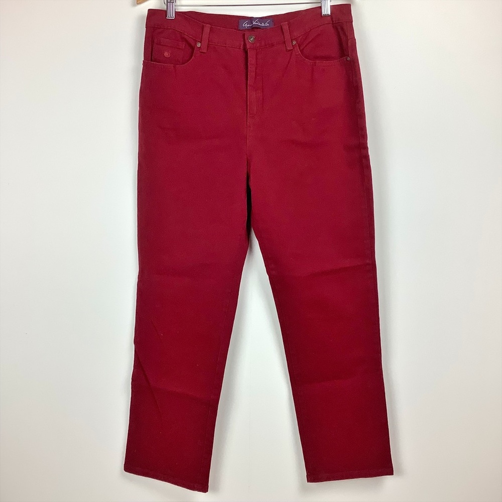 Gloria Vanderbilt Amanda Red Stretch High Waisted Mom Jeans
